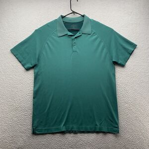 Fabletics Polo Shirt Mens XL XLarge Green Golf Athletic Stretch Tech Performance